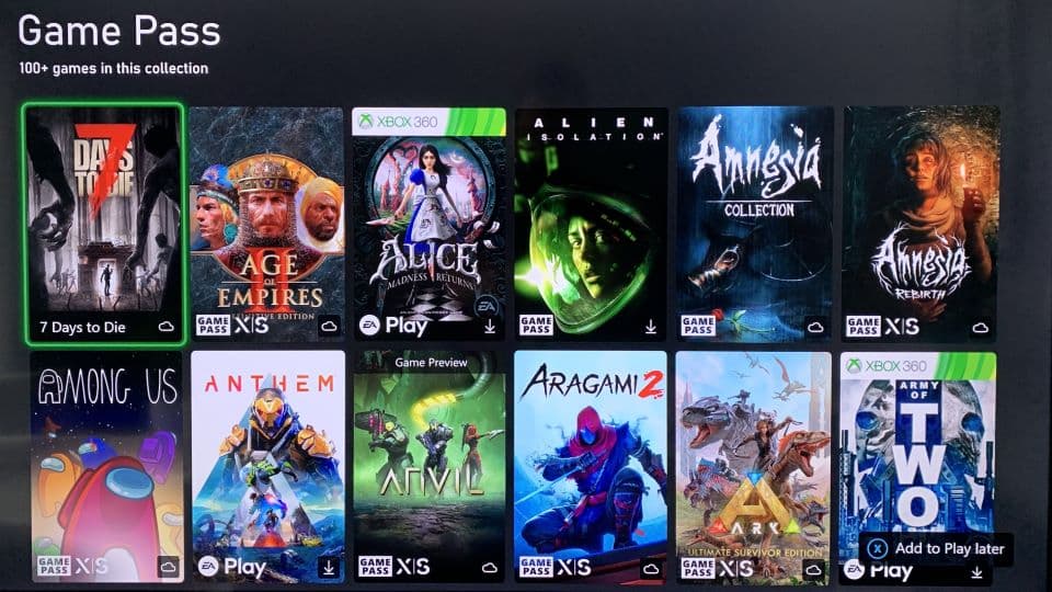 Xbox Game Pass - Games Preview